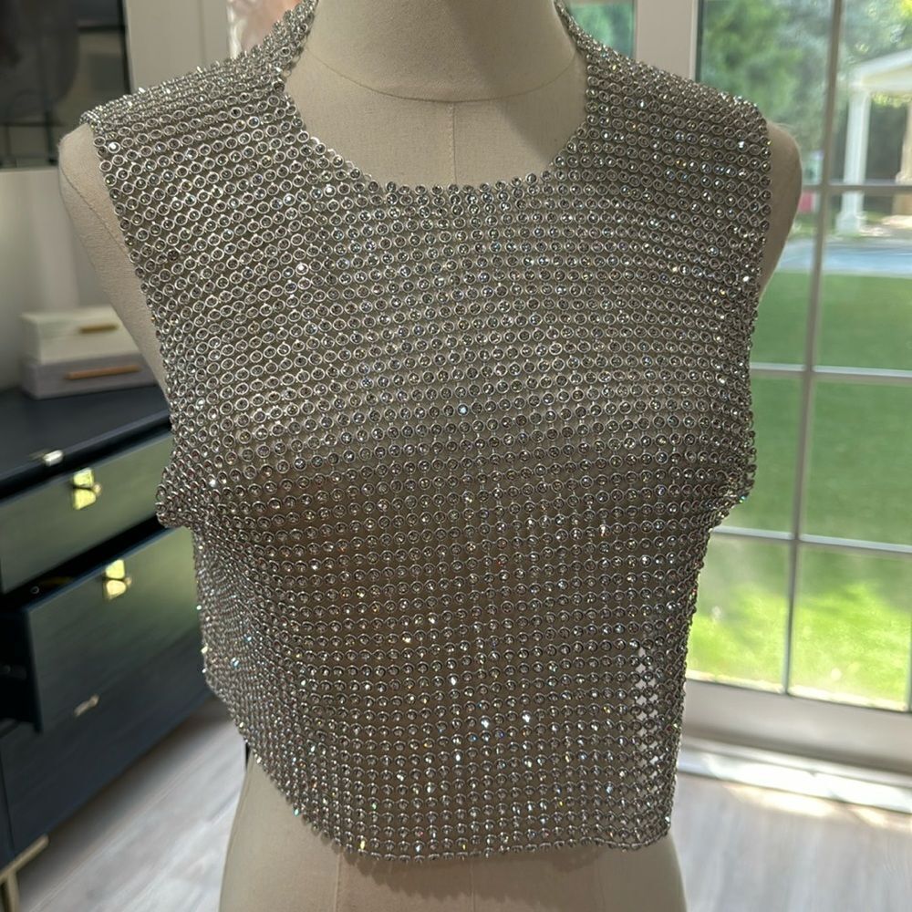 House of Harlow 1960 Silver Embellished Top